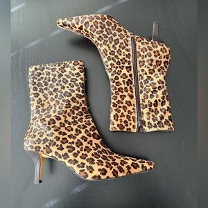 Ann Marino Leopard Print Heeled Boots